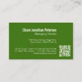 Eenvoudige professionele groene QR-code eigen logo Visitekaartje (Achterkant)