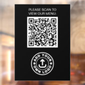 Eenvoudige professionele moderne zwarte QR-code Lo Raamsticker (Vel 2)