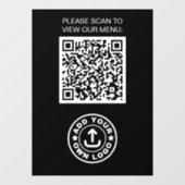 Eenvoudige professionele moderne zwarte QR-code Lo Raamsticker (Vel)