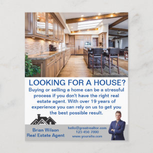 Eenvoudige professionele onroerend goed huis verko flyer