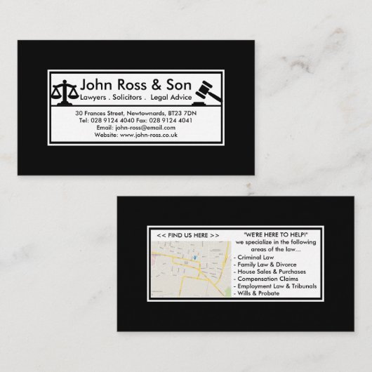 Eenvoudige, professionele zwarte en witte Sjabloon (Voorkant / Achterkant)