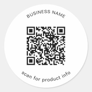 Eenvoudige Promotionele Marketing QR Code Business Ronde Sticker