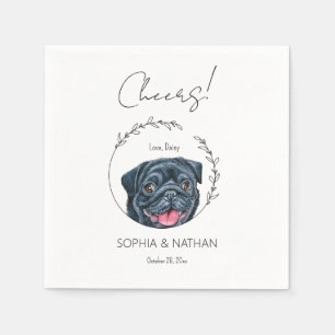 Eenvoudige Pug Hond Bruiloft Cocktail servetten