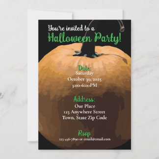 Eenvoudige Pumpkin Halloween Party Uitnodiging