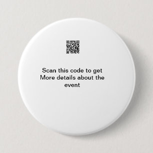 Eenvoudige Q R-code scannen zakelijke gebeurtenis  Ronde Button 7,6 Cm