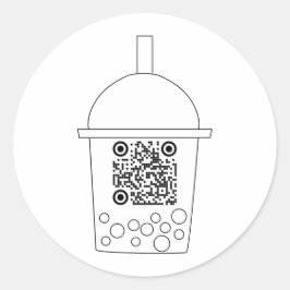 Eenvoudige QR Code Boba Tea Sticker