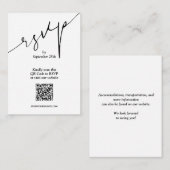 Eenvoudige QR-code bruiloft Informatiekaartje (Voorkant / Achterkant)