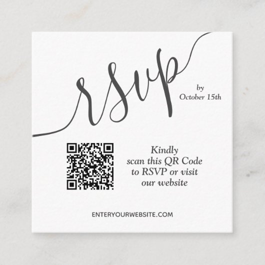 Eenvoudige QR-code bruiloft Informatiekaartje (Voorkant)