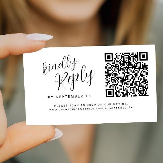 Eenvoudige QR-code bruiloft website online RSVP Informatiekaartje