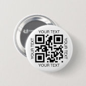 Eenvoudige QR-code en aangepaste tekst promotionee Ronde Button 5,7 Cm (Voorkant /achterkant)