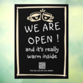 eenvoudige qr - code koffiewinkel grote vensterkla raamsticker (Vel 3)