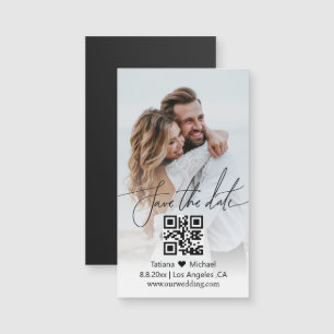 eenvoudige QR-code koppel foto save the date magne