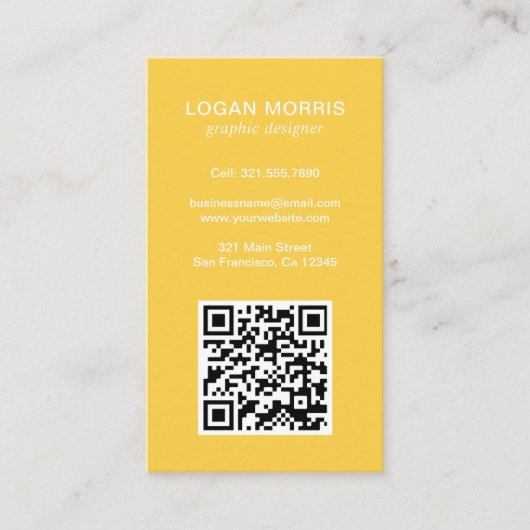 Eenvoudige QR-code Modern Visitekaartje (Voorkant)