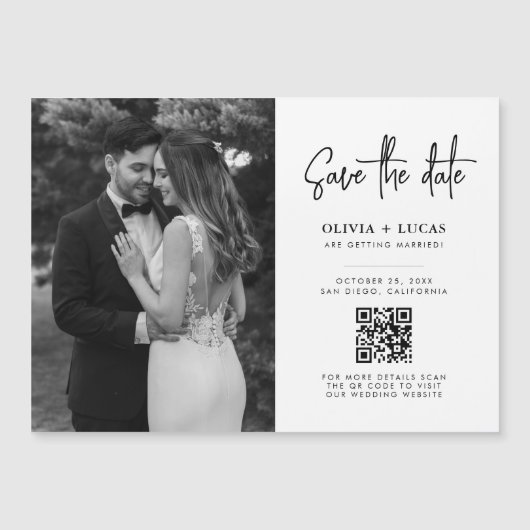Eenvoudige QR-code Moderne foto Sla de datum op (Voorkant)