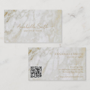 Eenvoudige QR-code Moderne legant Gold Marble Visitekaartje