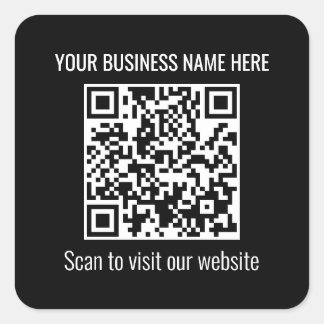 Eenvoudige QR Code Moderne Zwarte Vierkante Sticke Sticker
