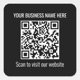 Eenvoudige QR Code Moderne Zwarte Vierkante Sticke Vierkante Sticker
