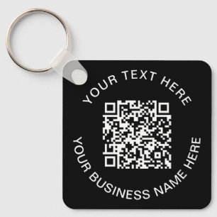 Eenvoudige QR-code - Promotioneel zwart Sleutelhanger