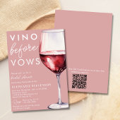 Eenvoudige QR-code roze vino voor geloften Vrijgez Kaart