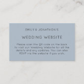 Eenvoudige QR-code Stusty Blue Wedding Website Informatiekaartje (Voorkant)