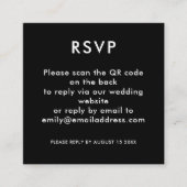 Eenvoudige QR-code White Black Wedding RSVP Informatiekaartje (Voorkant)