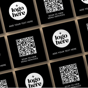 Eenvoudige QR-code Zakelijk Logo Tekst Vierkante Visitekaartje