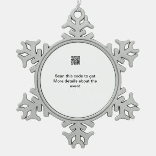 Eenvoudige QR-codescan zakelijke gebeurtenis sjabl Tin Sneeuwvlok Ornament