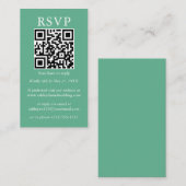 Eenvoudige QR RSVP Neo Mint Informatiekaartje (Voorkant / Achterkant)