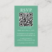 Eenvoudige QR RSVP Neo Mint Informatiekaartje (Voorkant)