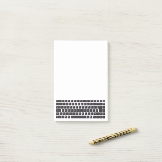 Eenvoudige QWERTY-toetsenbordcomputer Post-it® Notes (Op bureau)