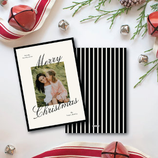Eenvoudige rand Elegant script Prettig kerstfeest Feestdagenkaart