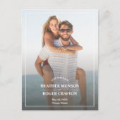 Eenvoudige rand foto bruiloft opslaan Datum Aankondigingskaart (Voorkant)