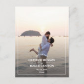 Eenvoudige rand Foto Weddenschap Sla de datum op Aankondigingskaart (Voorkant)