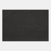 Eenvoudige realistische Burlap Rustic Black Grey C Inpakpapier Vel (Voorkant 3)