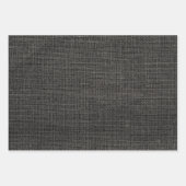 Eenvoudige realistische Burlap Rustic Black Grey C Inpakpapier Vel (Voorkant 2)
