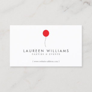 Eenvoudige Red Balloon Event Planner, Party Planne Visitekaartje