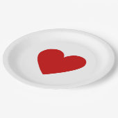 Eenvoudige Red Heart Love Minimalist Modern Classi Papieren Bordje (Gekanteld)