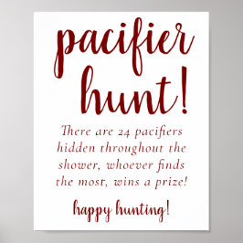 Eenvoudige Red Pacifier Hunt | Snoep Apple Shower Poster