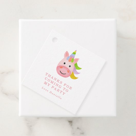 Eenvoudige regenboog Unicorn Girls Birthday Bedankjes Labels (In situ)