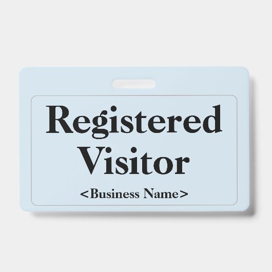 Eenvoudige "Registered Visitor"-badge Badge (Front)