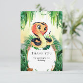 Eenvoudige reptielen Snake Verjaardag Bedankkaart (Staand voorkant)