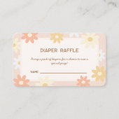 Eenvoudige Retro Boho Daisy Baby shower Luier Raff Informatiekaartje (Voorkant)