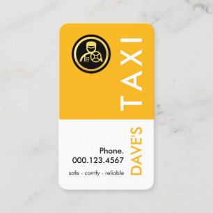 Eenvoudige Retro Gele Taxi Laag Visitekaartje