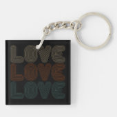 Eenvoudige Retro Love Typograph Valentijn | Button Sleutelhanger (Achterkant)
