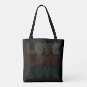 Eenvoudige Retro Love Typograph Valentijn | Tote b Draagtas (Achterkant)