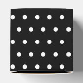 Eenvoudige Retro Polka Dot Zwart-wit Bedankdoosjes (Bovenkant)