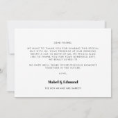 Eenvoudige retro script bruiloft Dank u kaart (Achterkant)