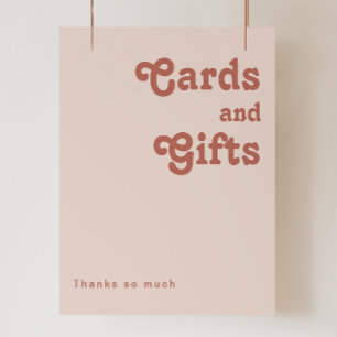 Eenvoudige Retro Sfeer   Roze Kaarten en Cadeaus Poster