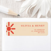 Eenvoudige Retro Sun 70s Return Address Label (Insitu)