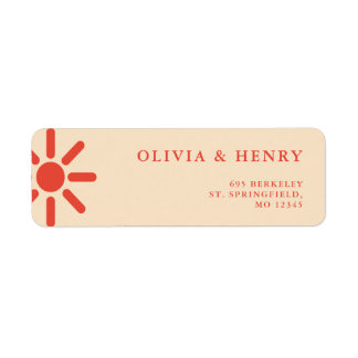 Eenvoudige Retro Sun 70s Return Address Label